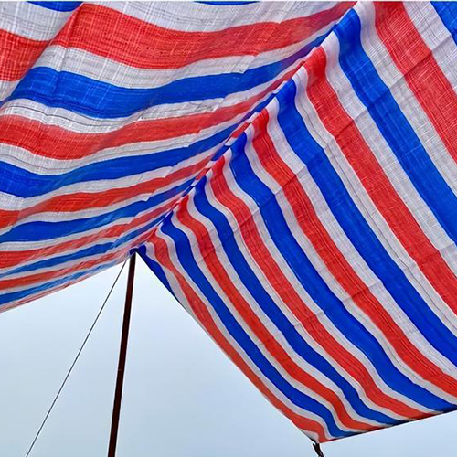 Striped tarpaulin