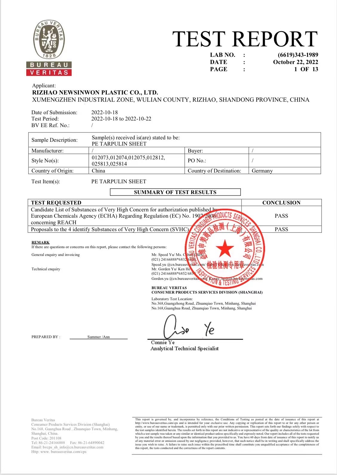 Test report
